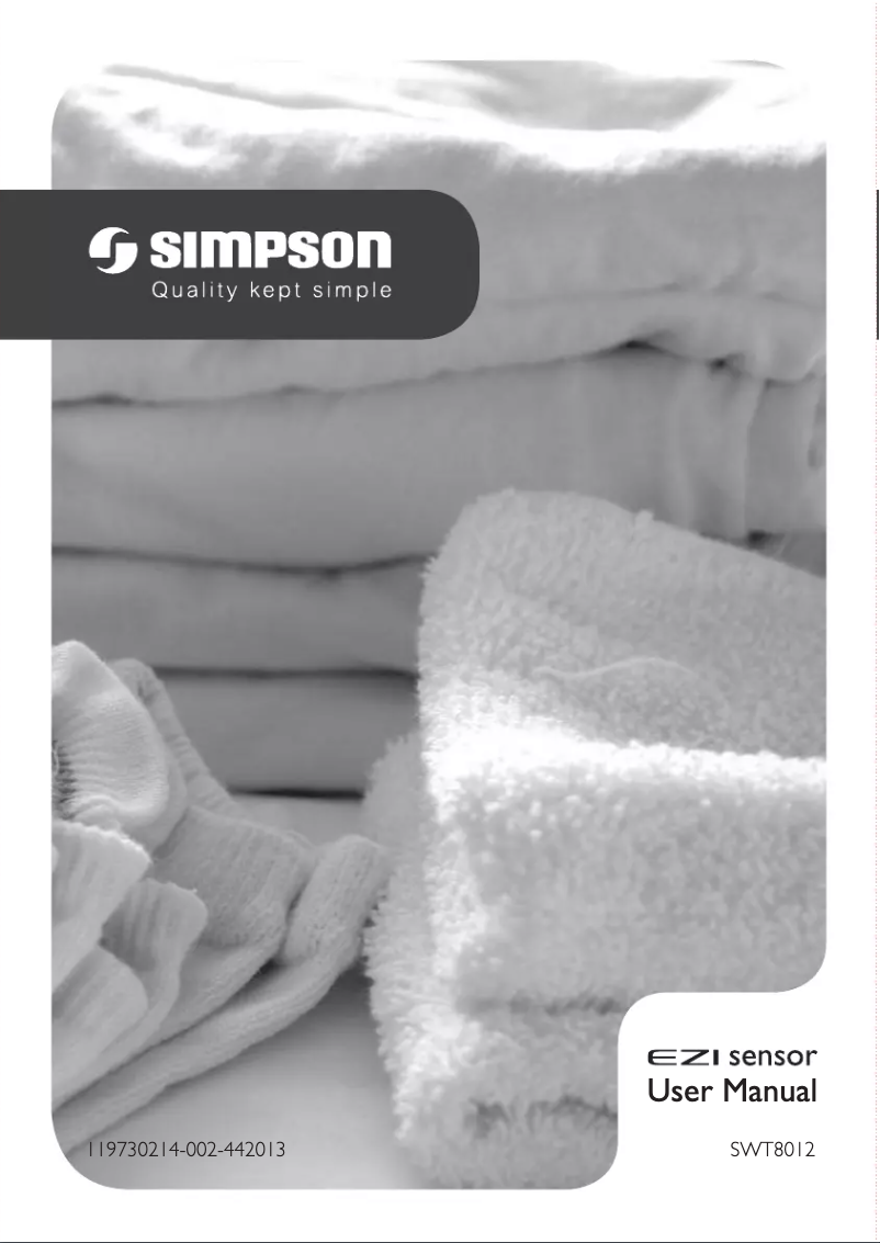 Page 1 de la notice Manuel utilisateur Simpson SWT8012