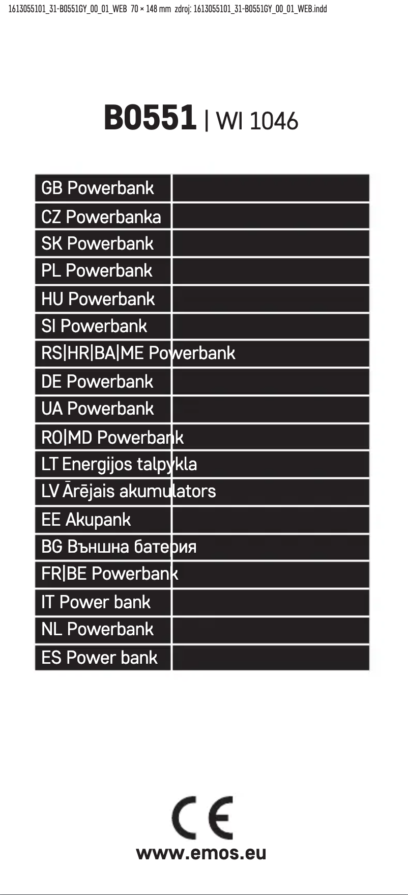 Page n°1 - Manuel utilisateur Emos B0551GY