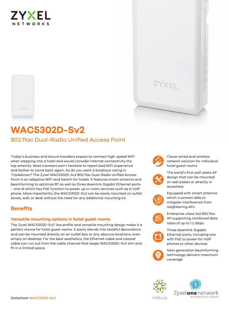 Image de la première page du manuel de l'appareil WAC5302D-Sv2
