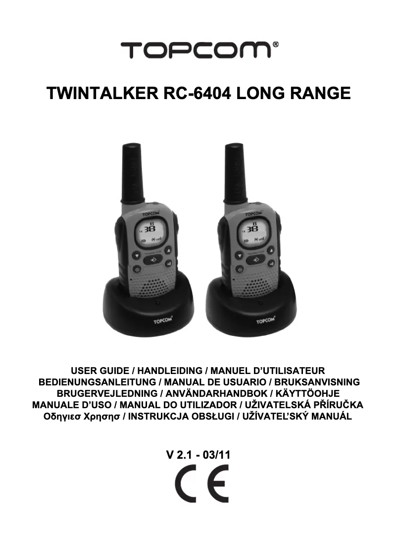 Image de la première page du manuel de l'appareil Twintalker 9100