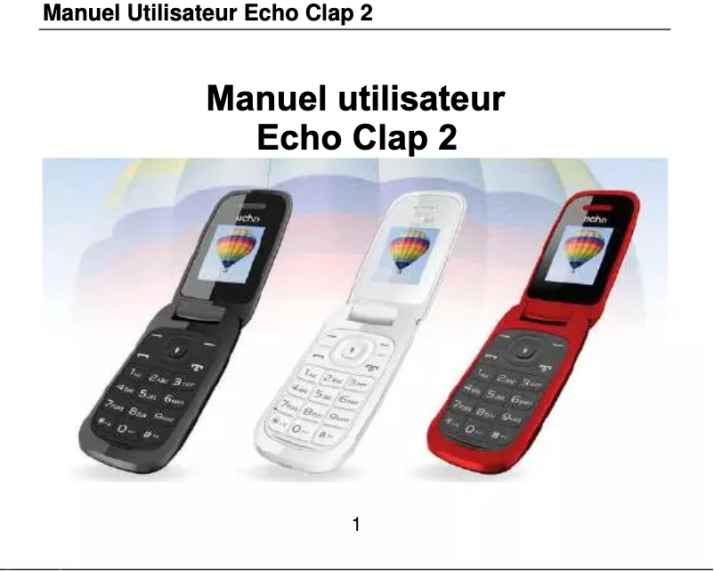 Image de la première page du manuel de l'appareil Clap 2