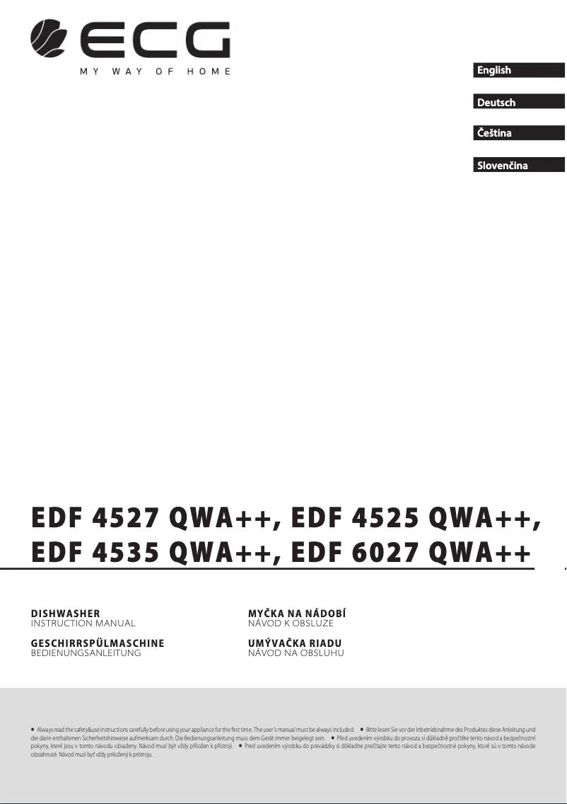 Page 1 de la notice Manuel utilisateur ECG EDF 4525 QWA++
