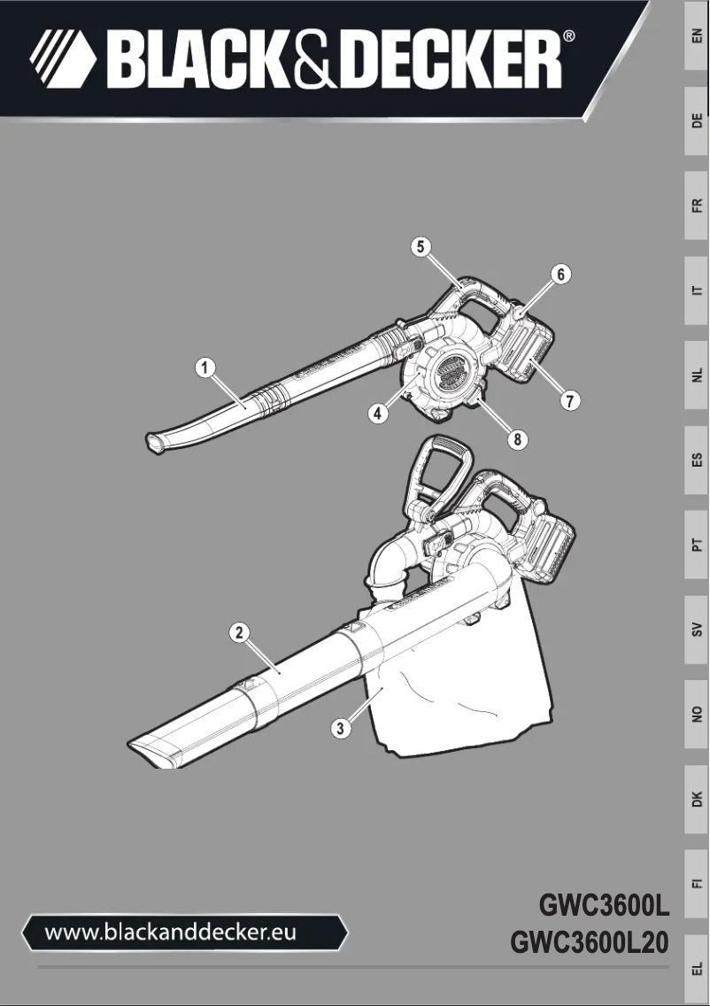 Page 1 de la notice Manuel utilisateur Black & Decker GWC3600