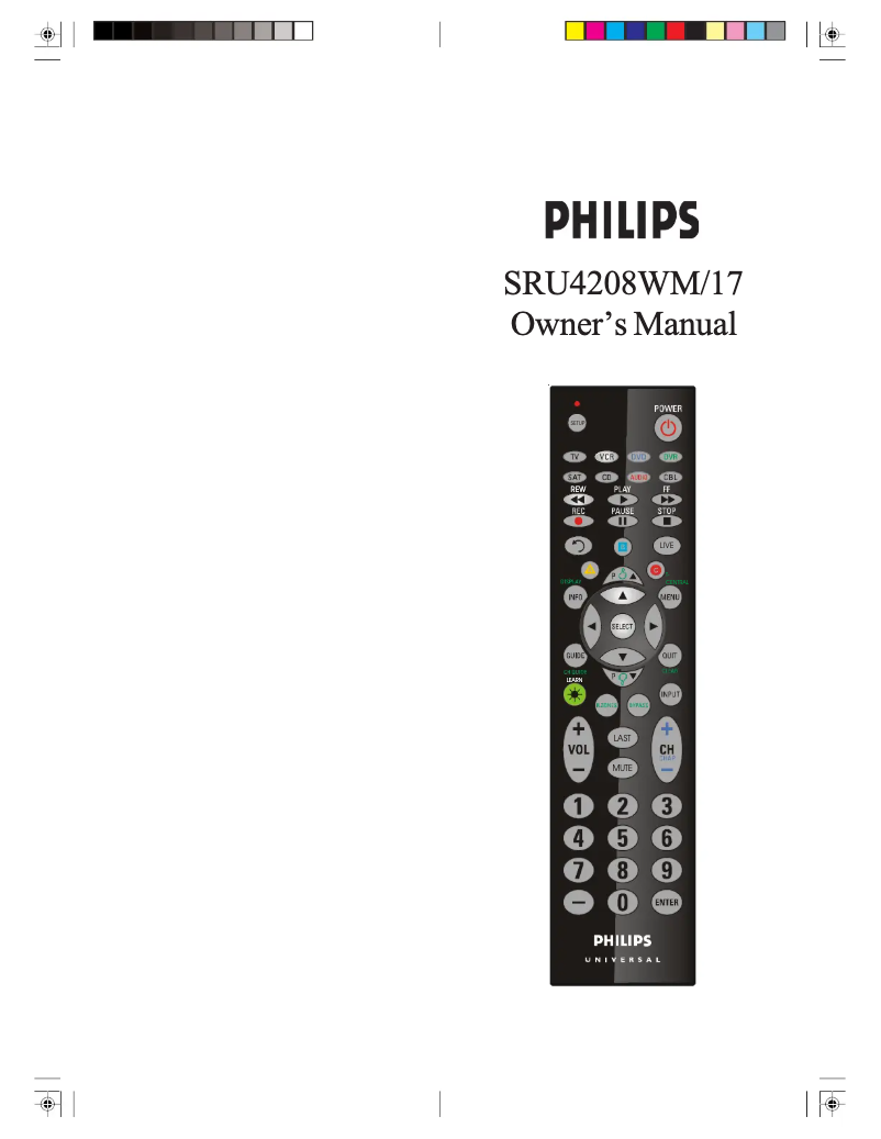 Page n°1 - Manuel utilisateur Philips SRU4208WM