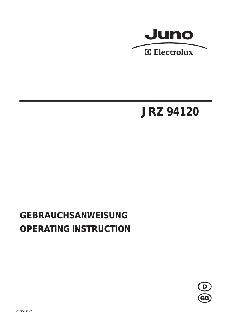 Image de la première page du manuel de l'appareil JRZ94120