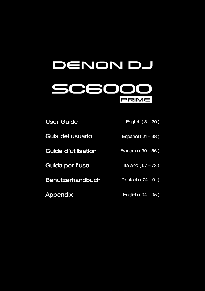 Page n°1 - Manuel utilisateur Denon DJ SC6000 Prime