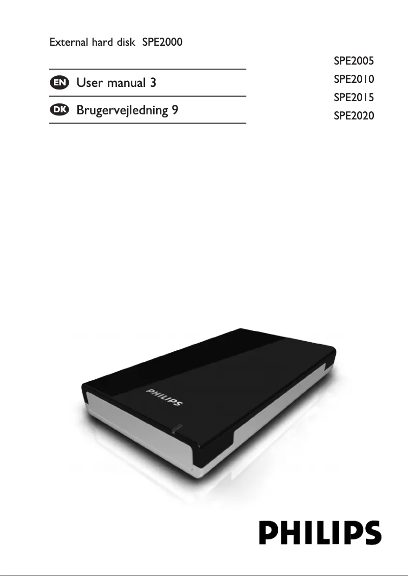 Page 1 of the manual User Manual Philips SPE2005CC