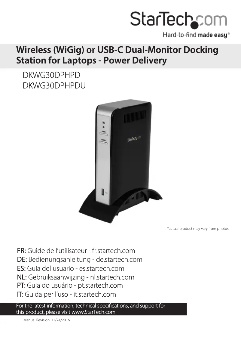 Page n°1 - Manuel utilisateur StarTech.com DKWG30DPHPDU