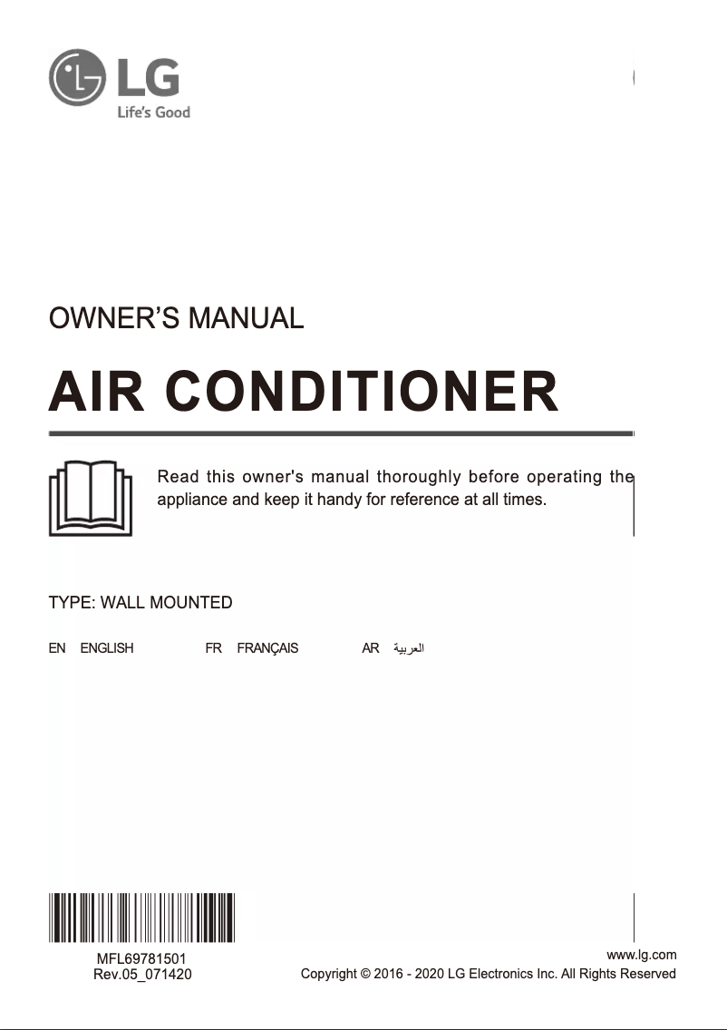 Page 1 de la notice Manuel utilisateur LG WIN18A