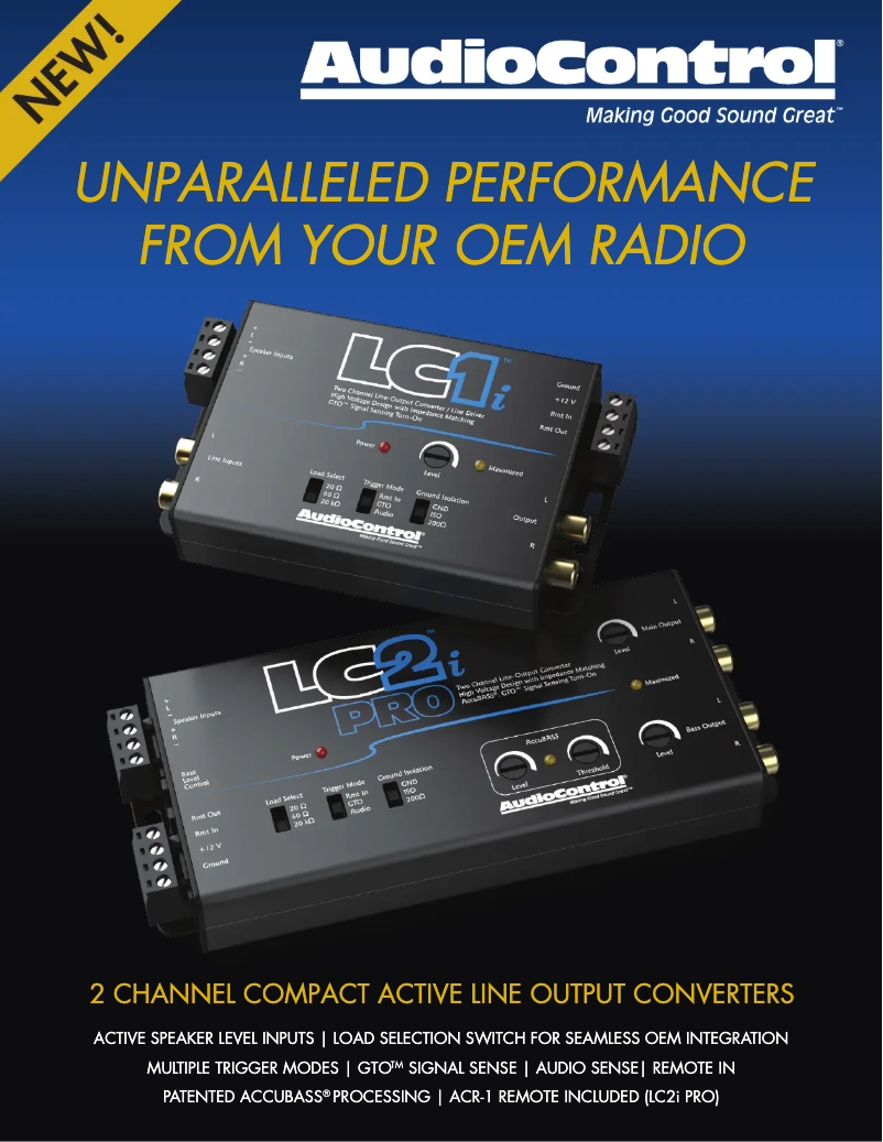 Page 1 de la notice Fiche technique AudioControl LC2i Pro