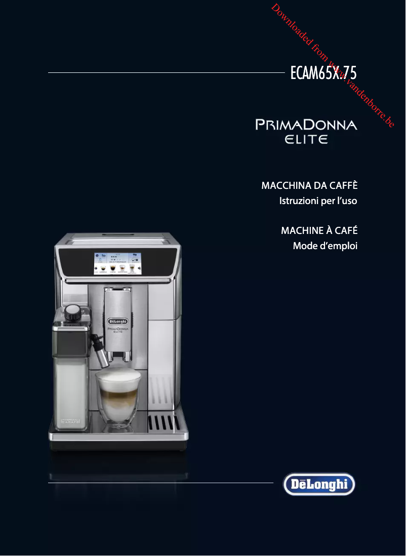 Page n°1 - Manuel utilisateur DeLonghi PrimaDonna Elite ECAM 650.75.MS