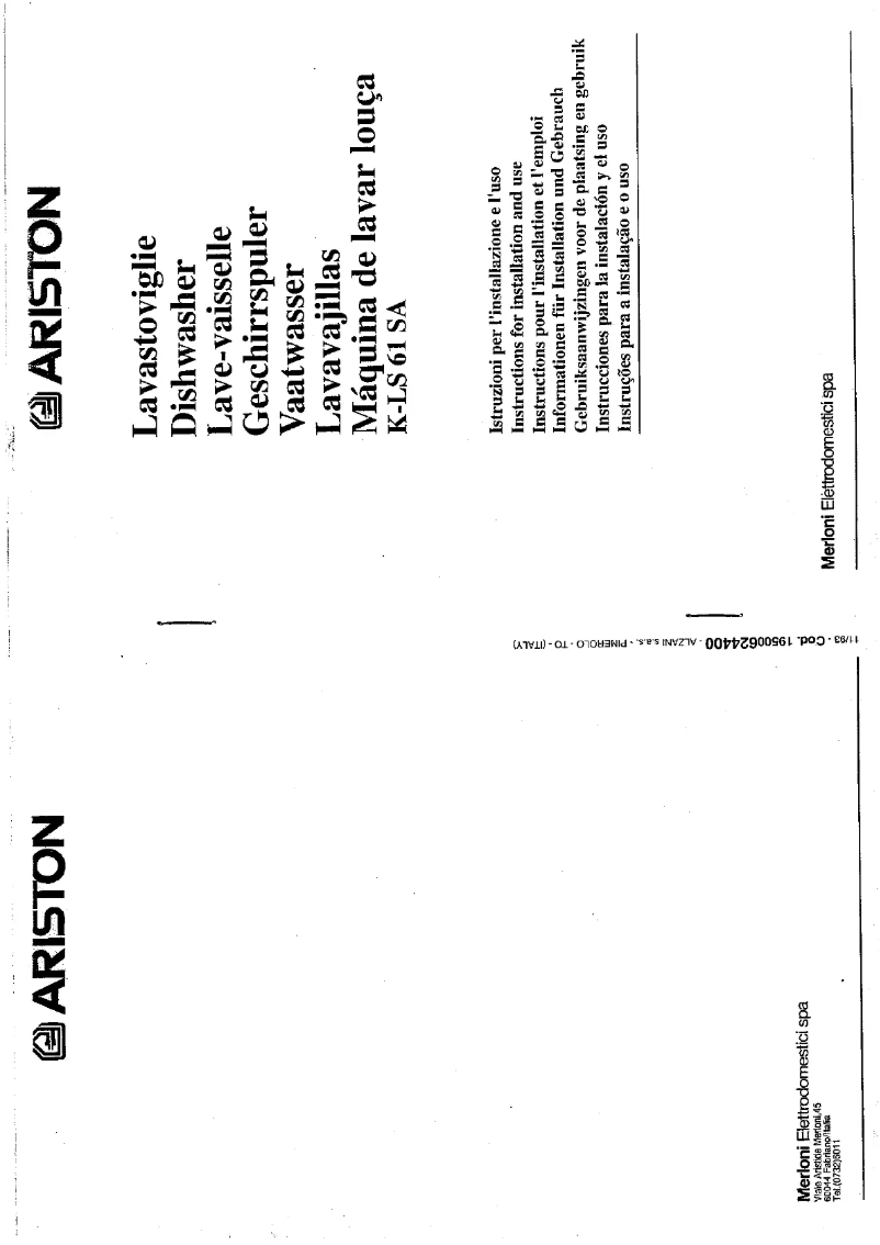 Image de la première page du manuel de l'appareil K-LS61SA