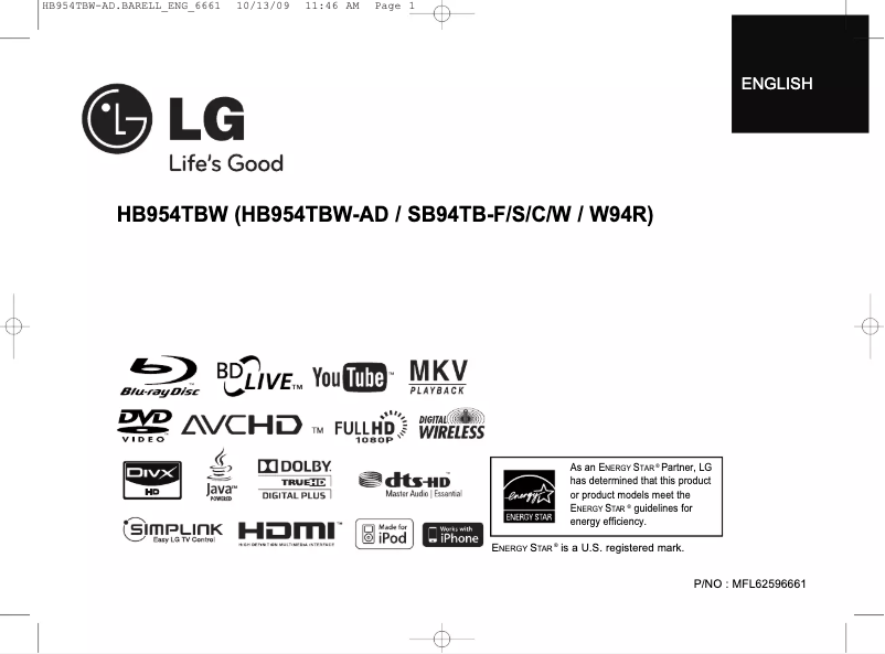 Image de la première page du manuel de l'appareil HB954TZW