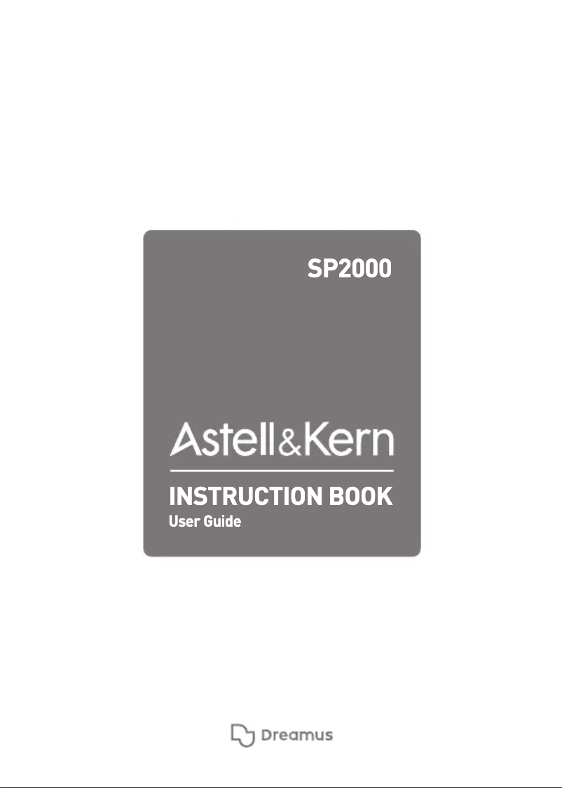 Page 1 de la notice Manuel utilisateur Astell&Kern SP2000