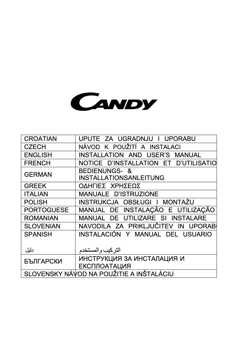 Page 1 de la notice Manuel utilisateur Candy CDG6CEB