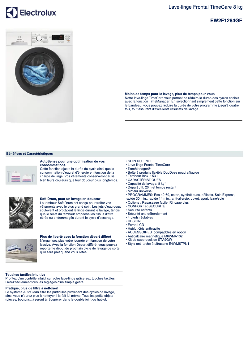 Image de la première page du manuel de l'appareil EW2F1284GF