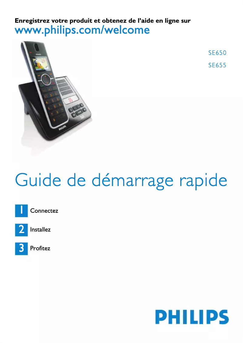 Page 1 of the manual Quick Start Guide Philips SE6501B