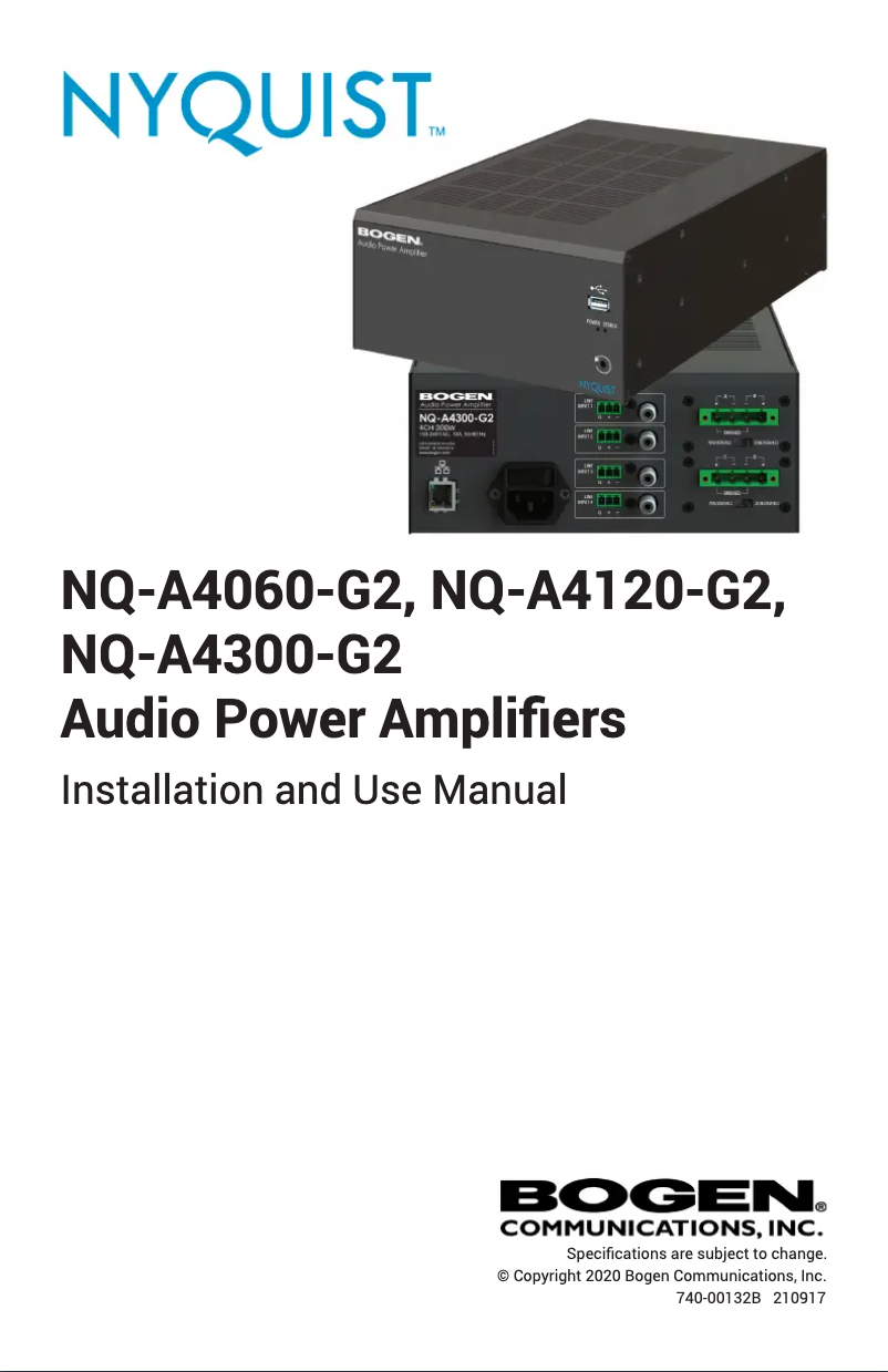 Image de la première page du manuel de l'appareil Nyquist NQ-A4120-G2