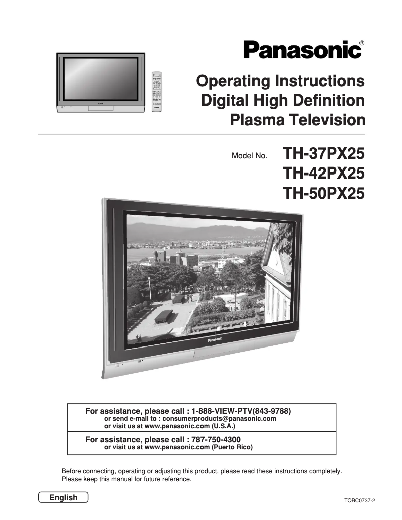 Página 1 del manual Manual de usuario Panasonic Viera TH-37PX25UP