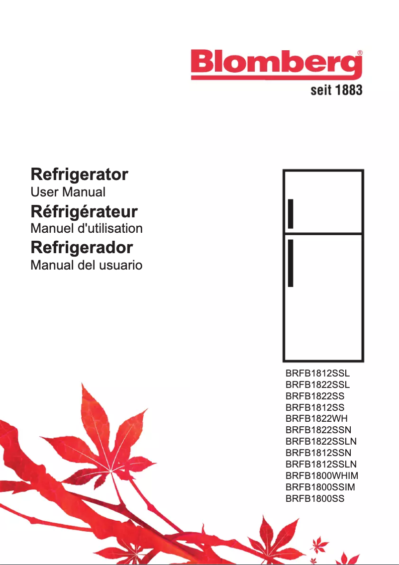 Page n°1 - Manuel utilisateur Blomberg BRFB 1812 SSLN