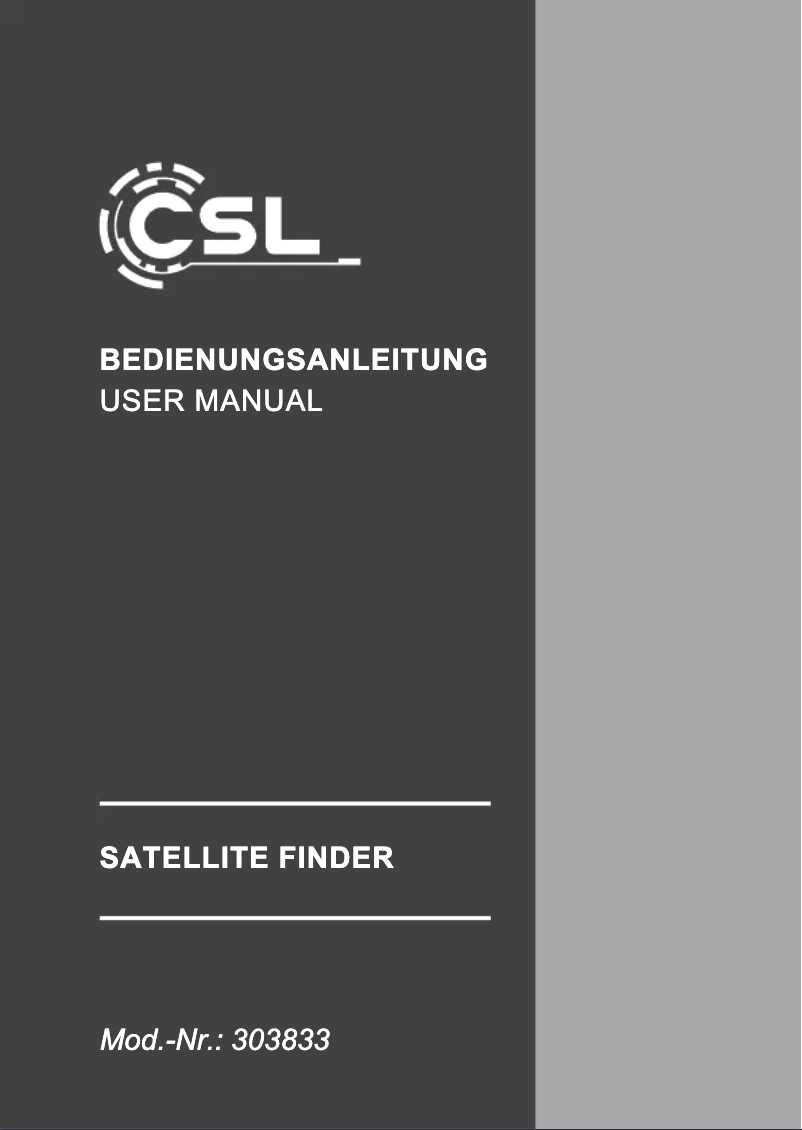 Page n°1 - Manuel utilisateur CSL 303833