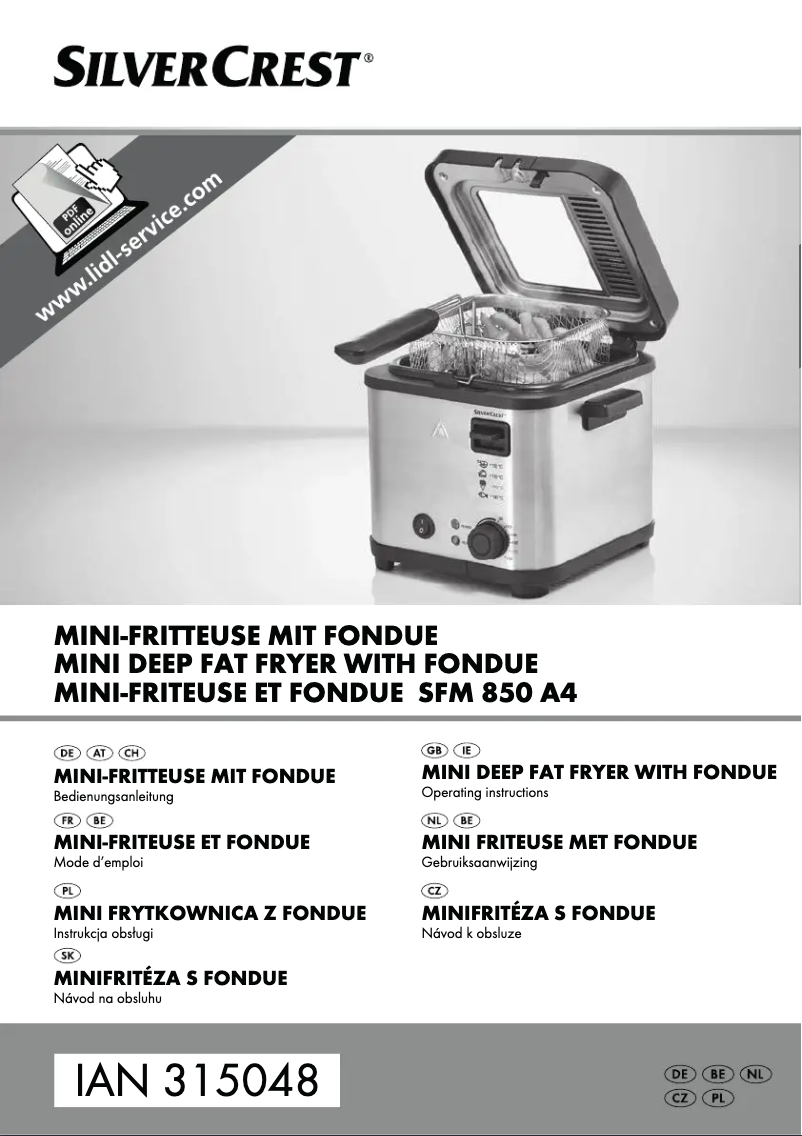 Page n°1 - Manuel utilisateur SilverCrest SFM 850 A4