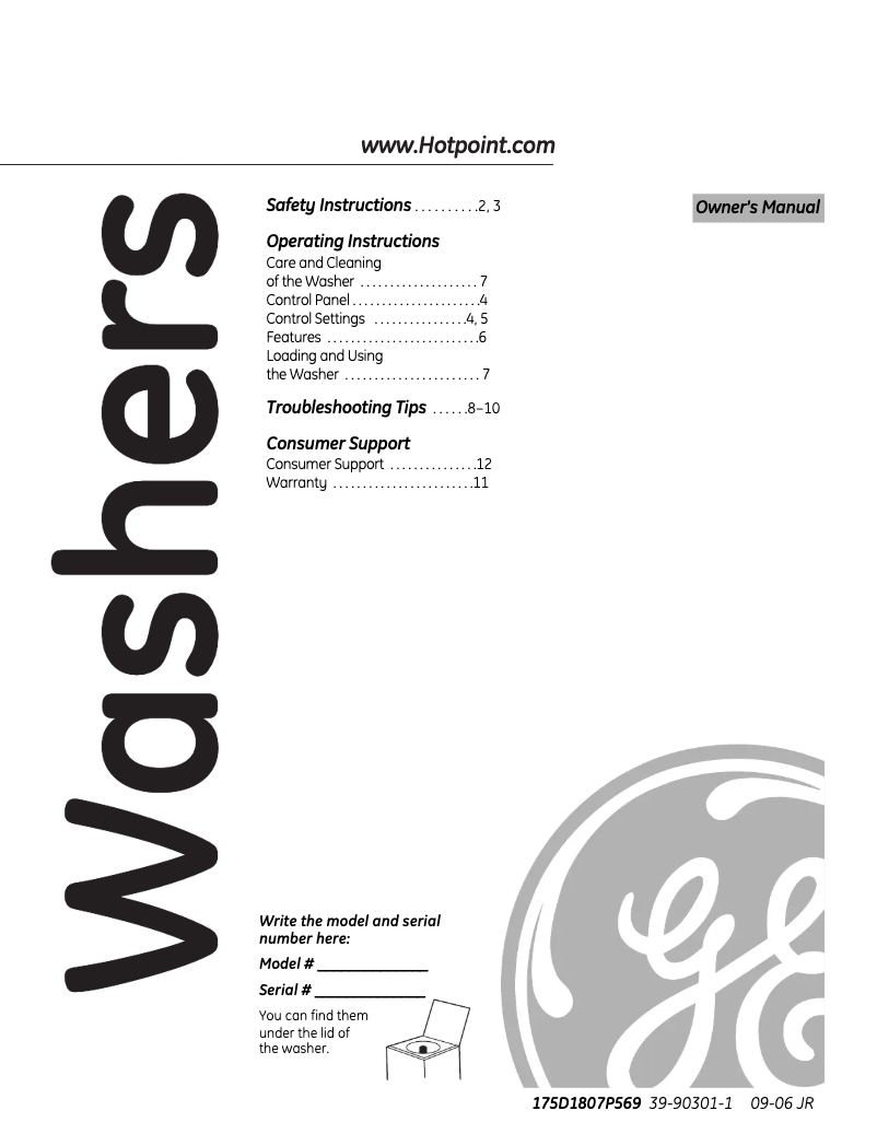 Page n°1 - Manuel d'utilisation et d'entretien Hotpoint VBSR3100GWW
