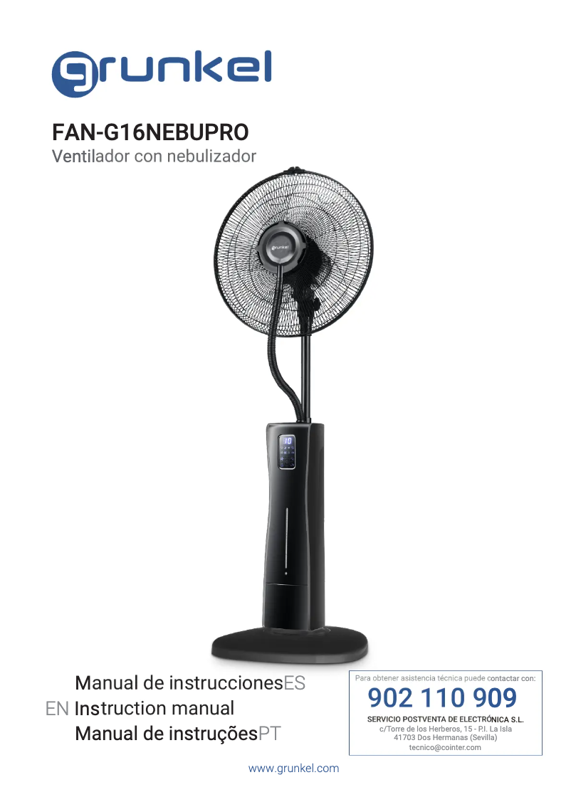 Page n°1 - Manuel utilisateur Grunkel FAN-G16 NEBUPRO