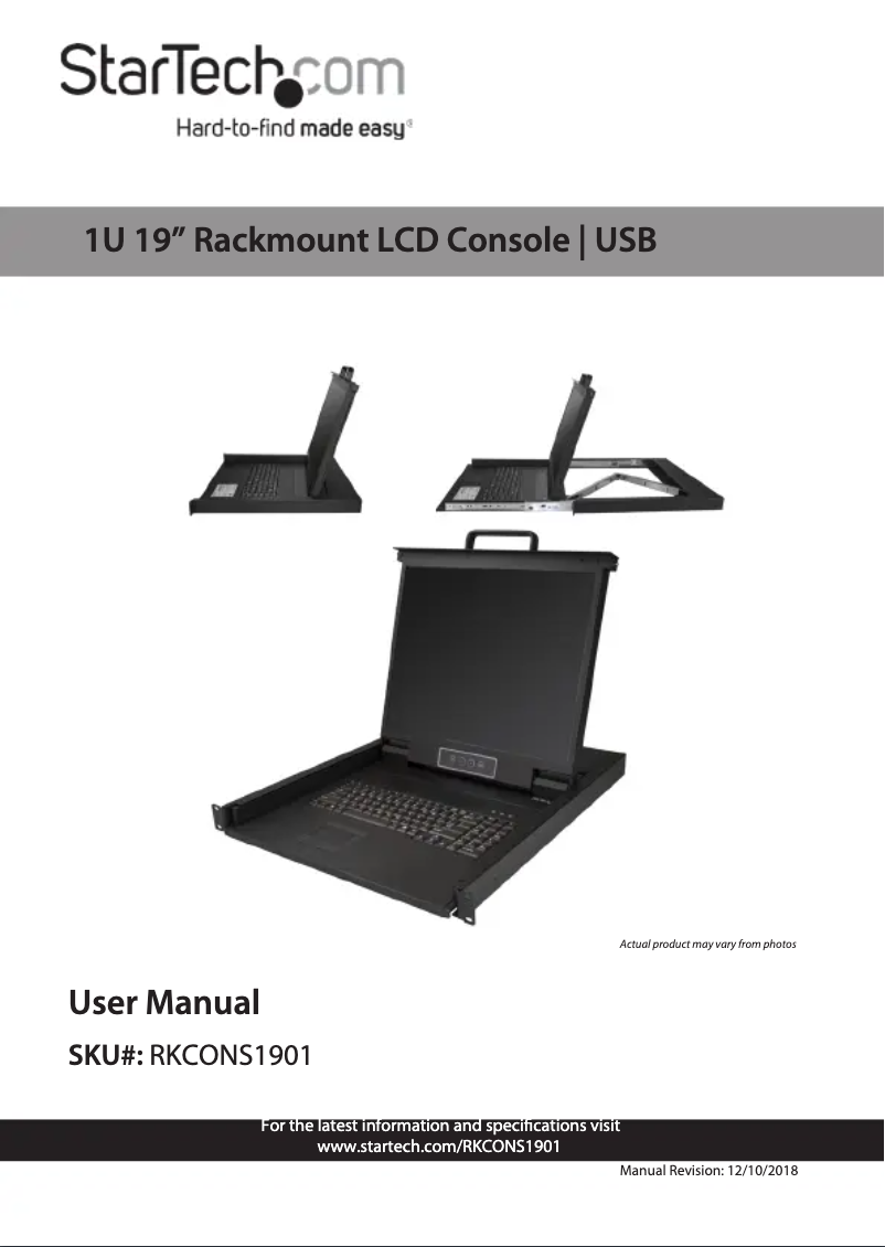 Image de la première page du manuel de l'appareil RKCONS1901