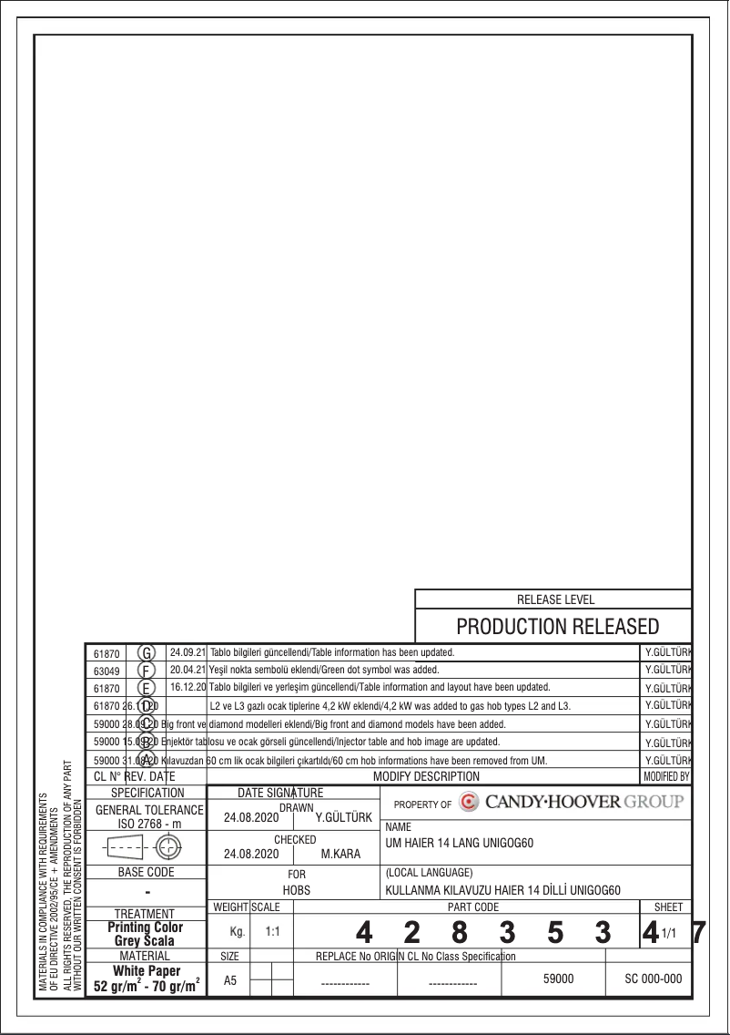 Page 1 de la notice Manuel utilisateur Haier HAVG5BF4S2B