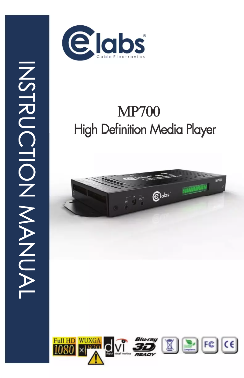 Page 1 de la notice Manuel utilisateur CE labs MP700