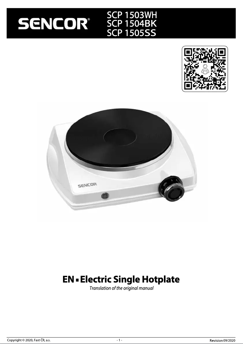 Page n°1 - Manuel utilisateur Sencor SCP 1503WH