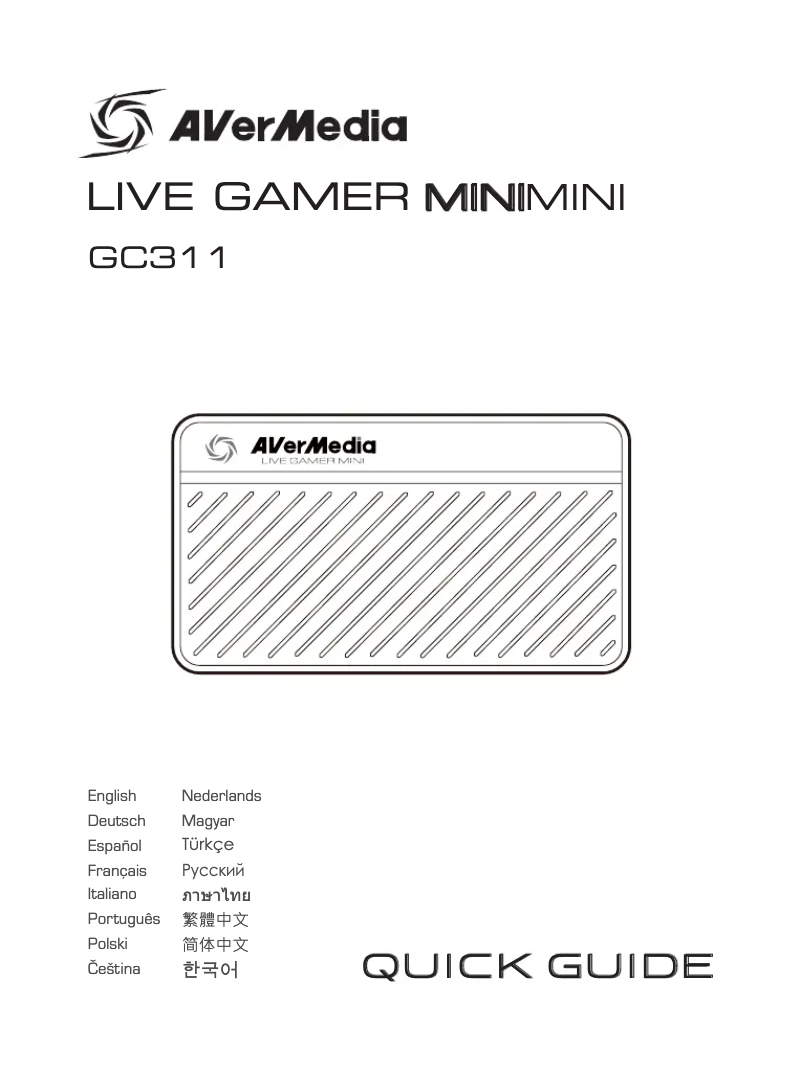 Page 1 de la notice Manuel utilisateur AVerMedia Live Gamer MINI GC311