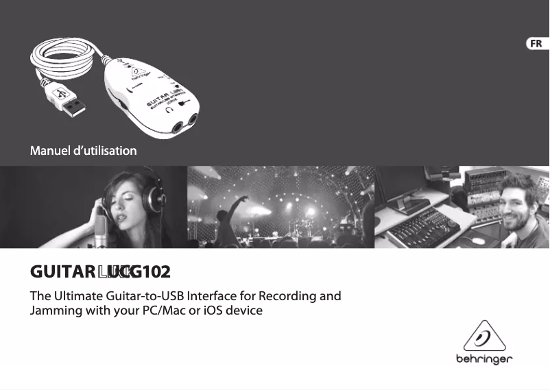 Page 1 de la notice Manuel utilisateur Behringer Guitar Link UCG102