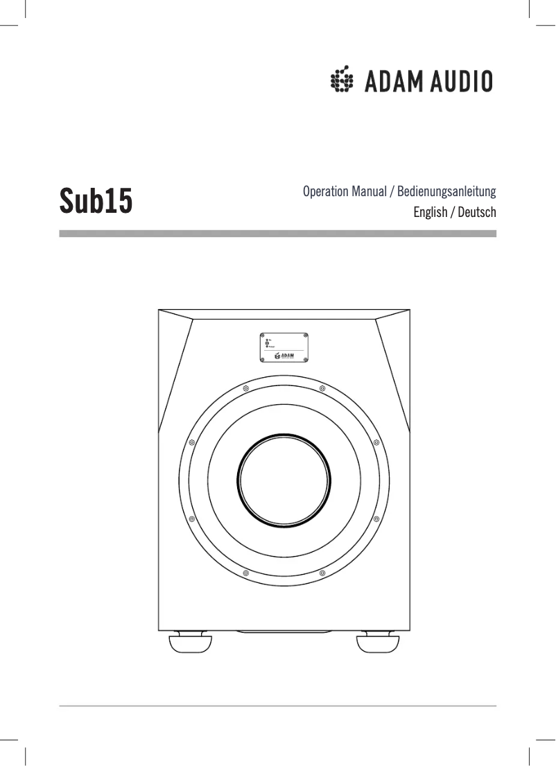 Page 1 de la notice Manuel utilisateur Adam Sub15