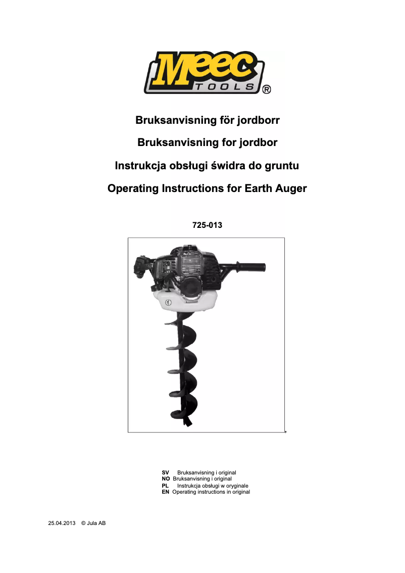 Image de la première page du manuel de l'appareil 725-013