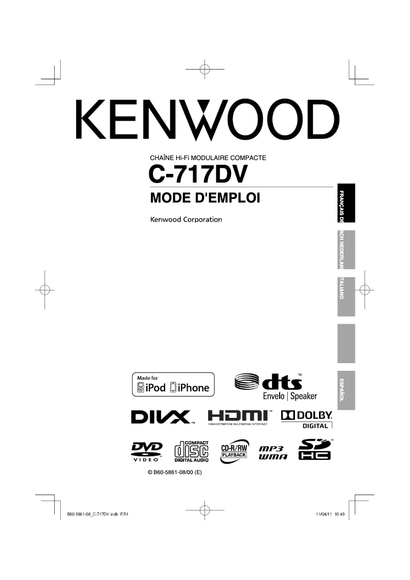 Page 1 de la notice Manuel utilisateur Kenwood C-717DV