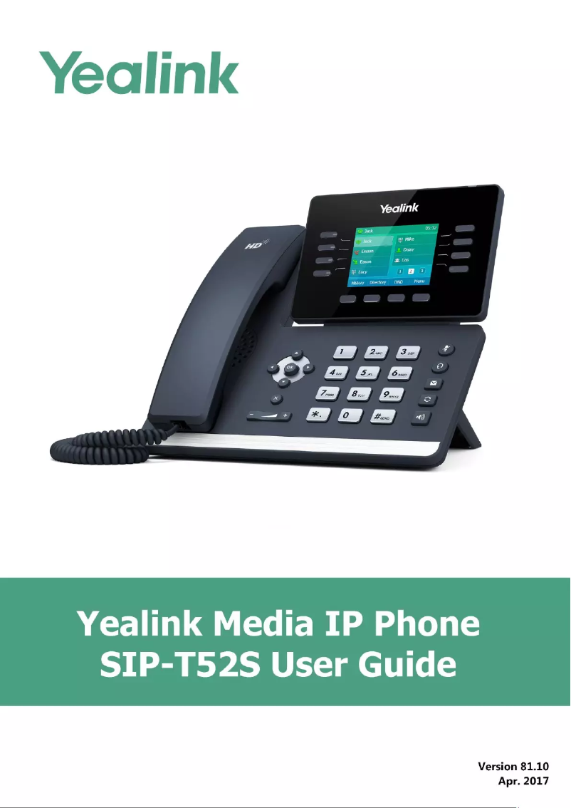 Image de la première page du manuel de l'appareil SIP-T52S