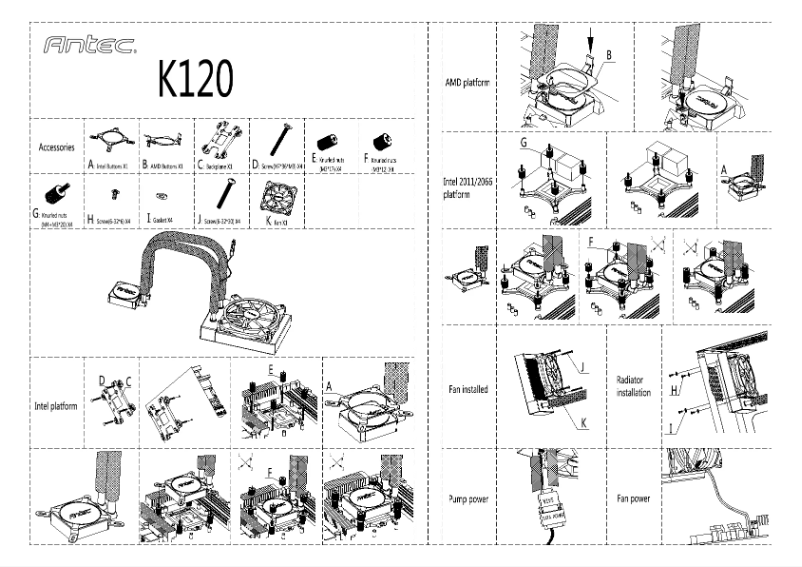 Page 1 de la notice Manuel utilisateur Antec K120