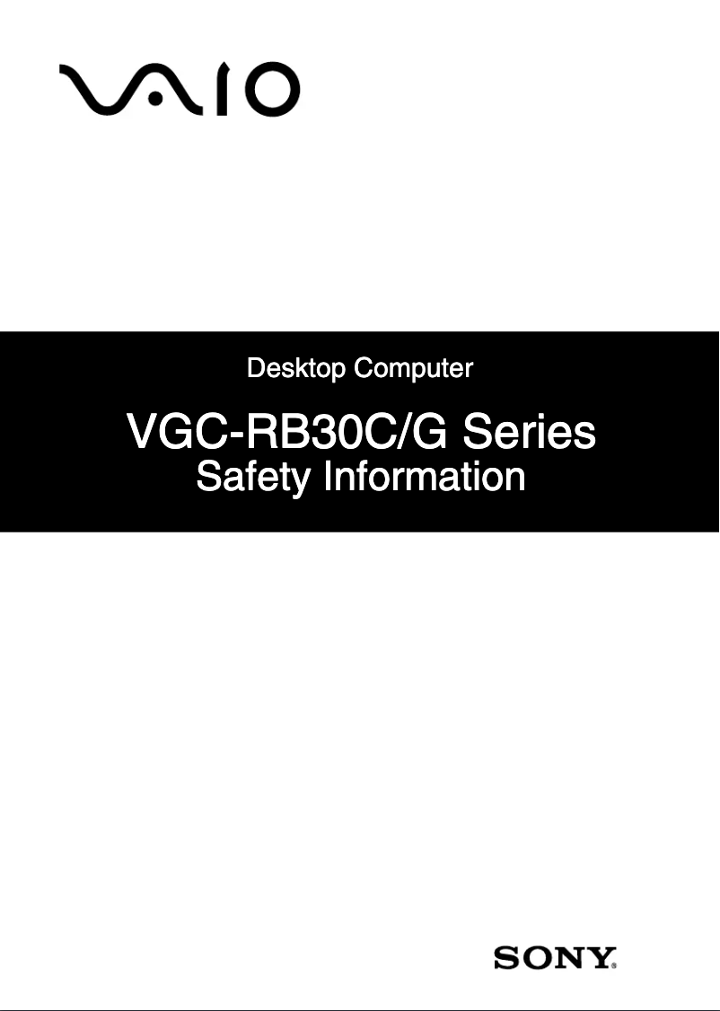 Página 1 del manual Instrucciones de seguridad Sony Vaio VGC-RB33GY