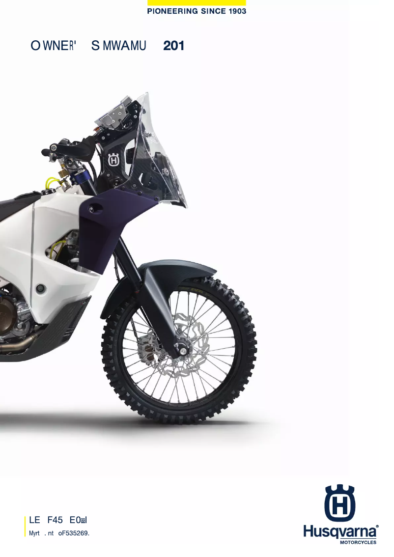 Page 1 de la notice Manuel utilisateur Husqvarna FR 450 Rally (2016)