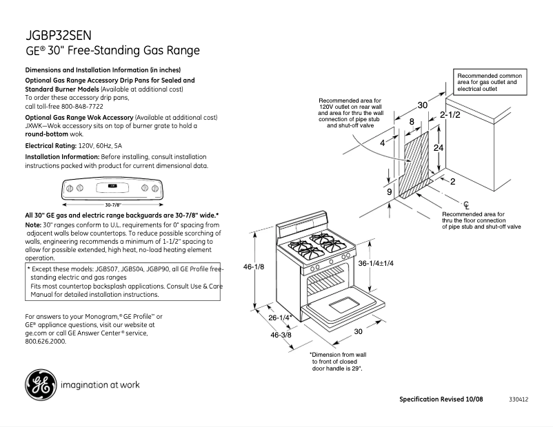 Página 1 del manual Manual de usuario GE JGBP32SENSS