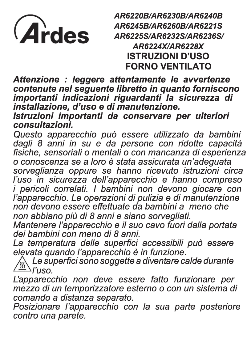 Page 1 de la notice Manuel utilisateur Ardes Gustavo AR6236S