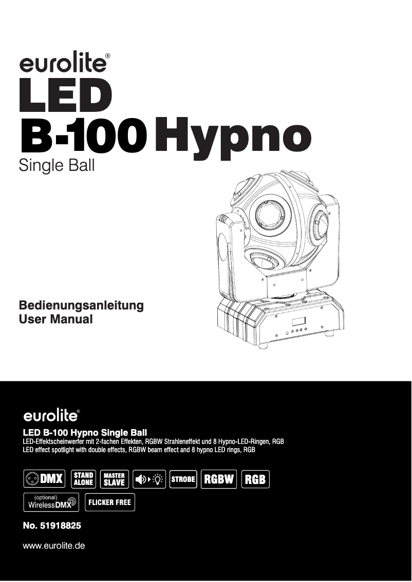 Page 1 de la notice Fiche technique Eurolite B-100