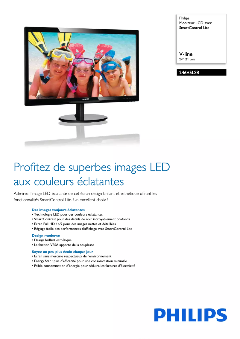 Image de la première page du manuel de l'appareil V-Line 246V5LSB