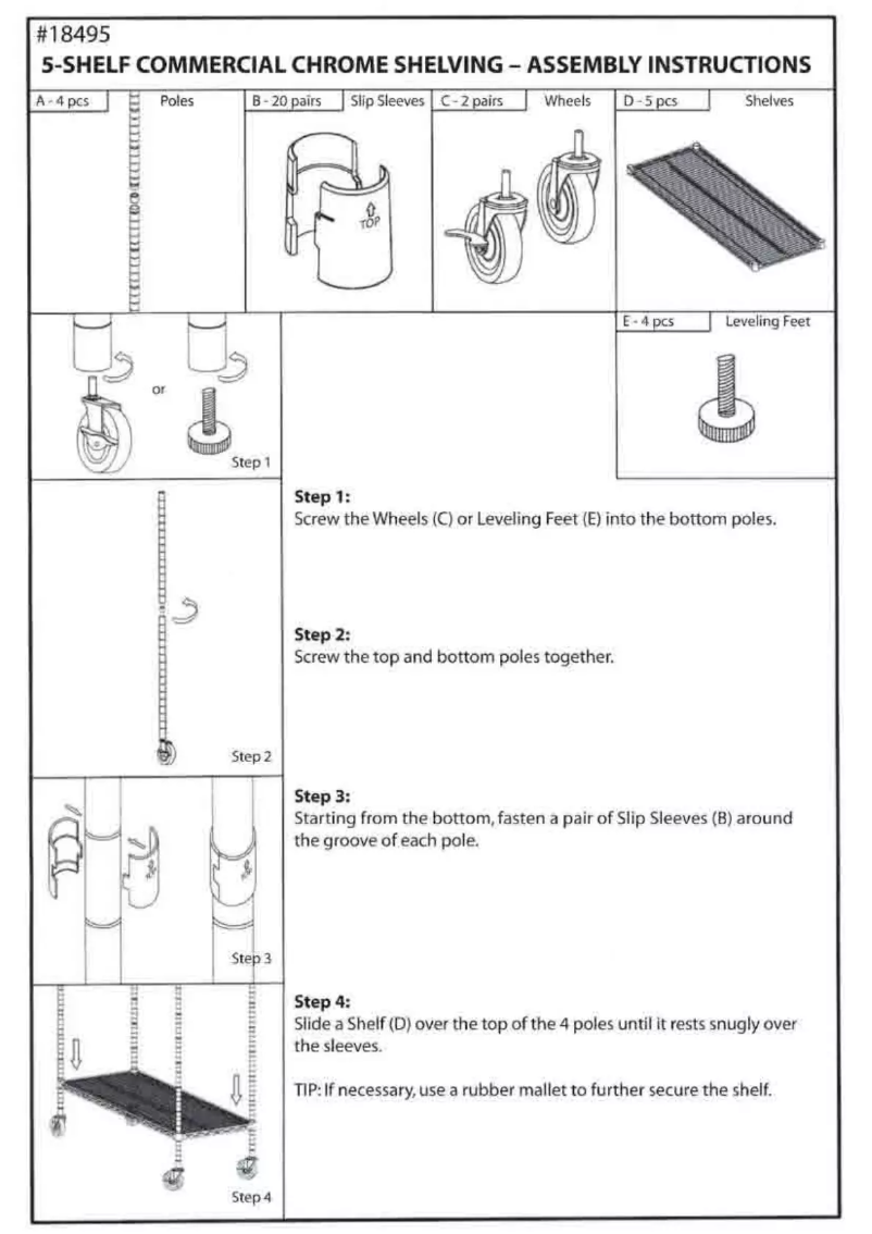Page 1 de la notice Manuel utilisateur Seville Classics SHE18495ZB