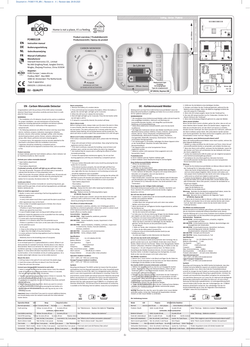 Página 1 del manual Manual de usuario Elro FF5048R