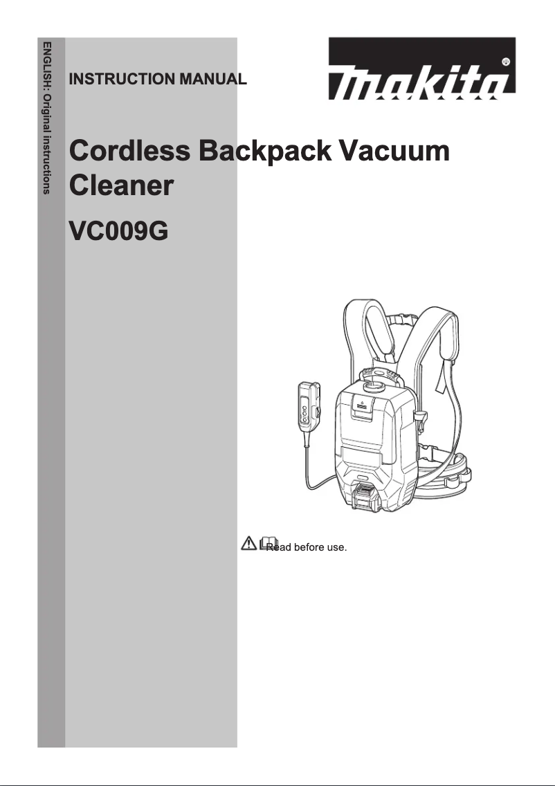 Page 1 de la notice Manuel utilisateur Makita VC009GZ03