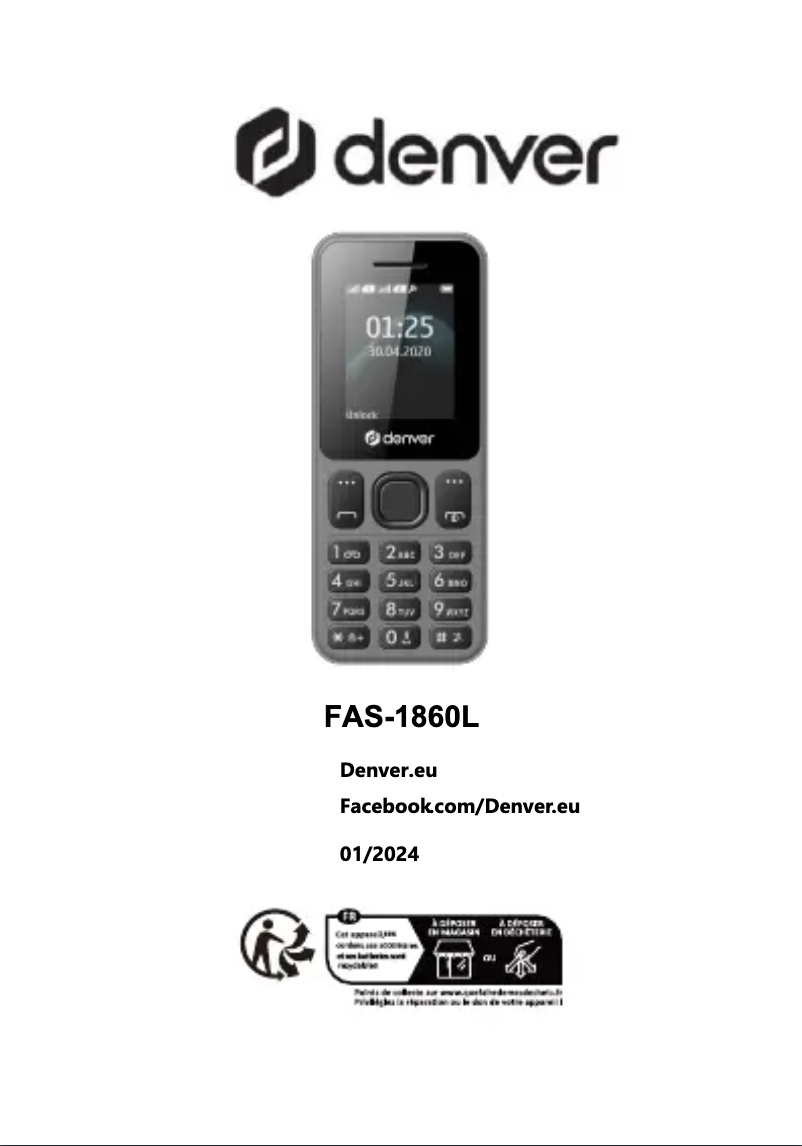 Page 1 de la notice Manuel utilisateur Denver FAS-1860L