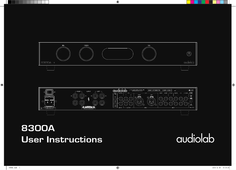 Page n°1 - Manuel utilisateur Audiolab 8300A